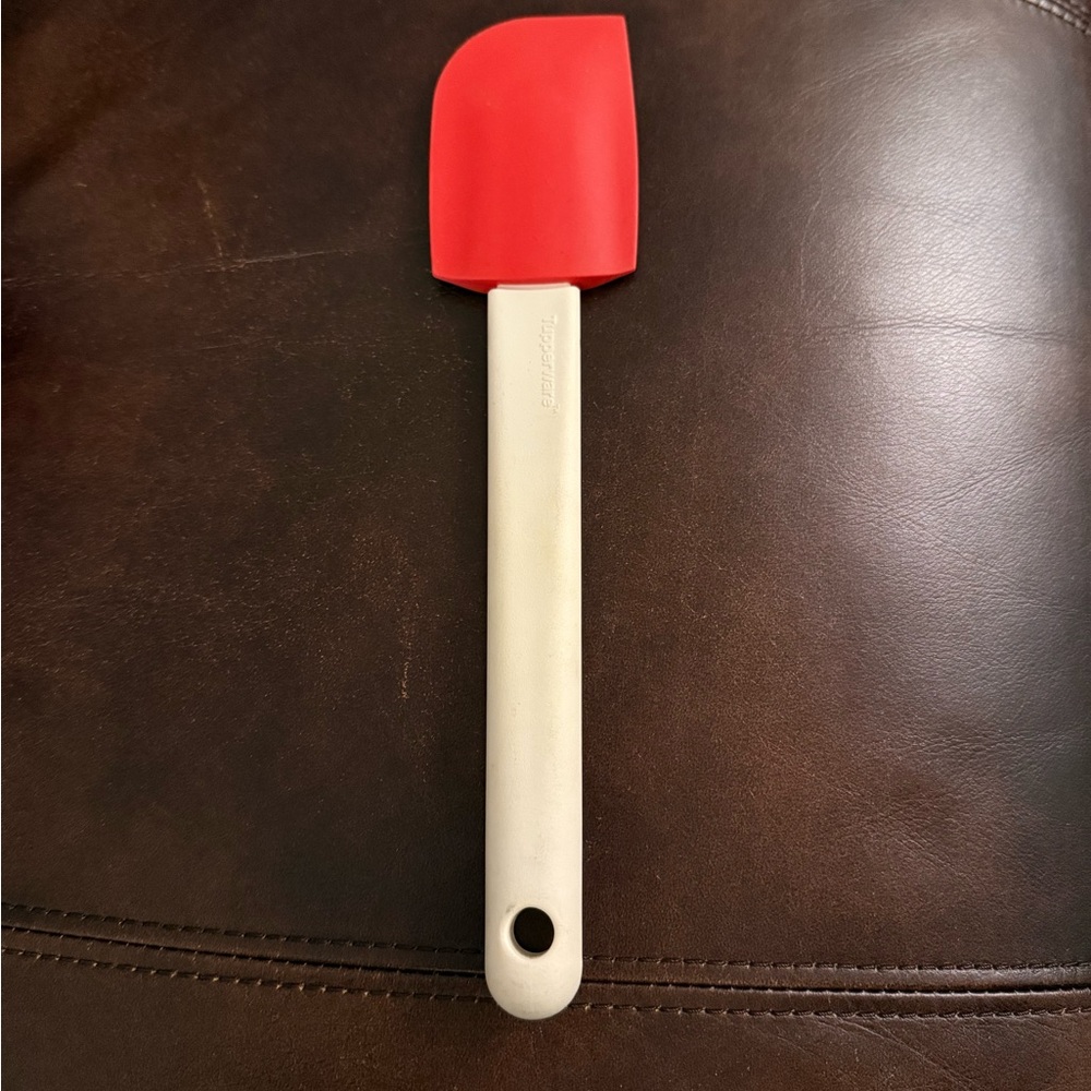 Tupperware Red Spatula with White Handle